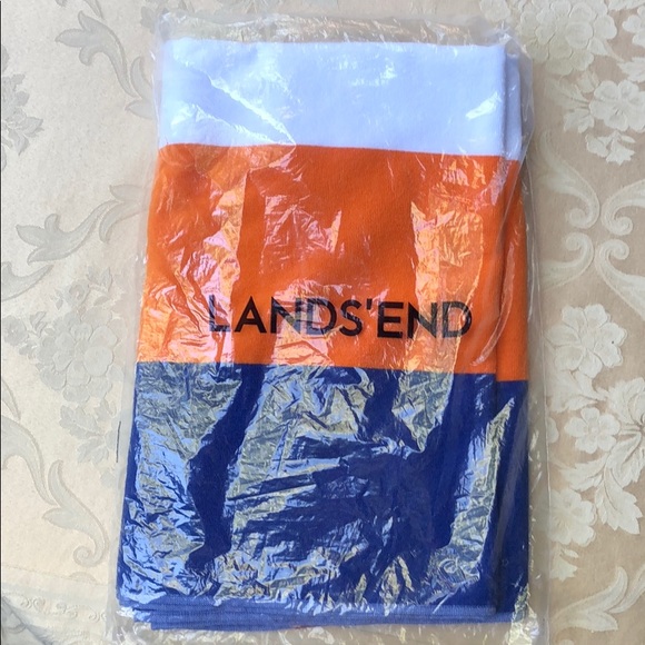 Lands End Rugby Stripe Beach Towel Nwt